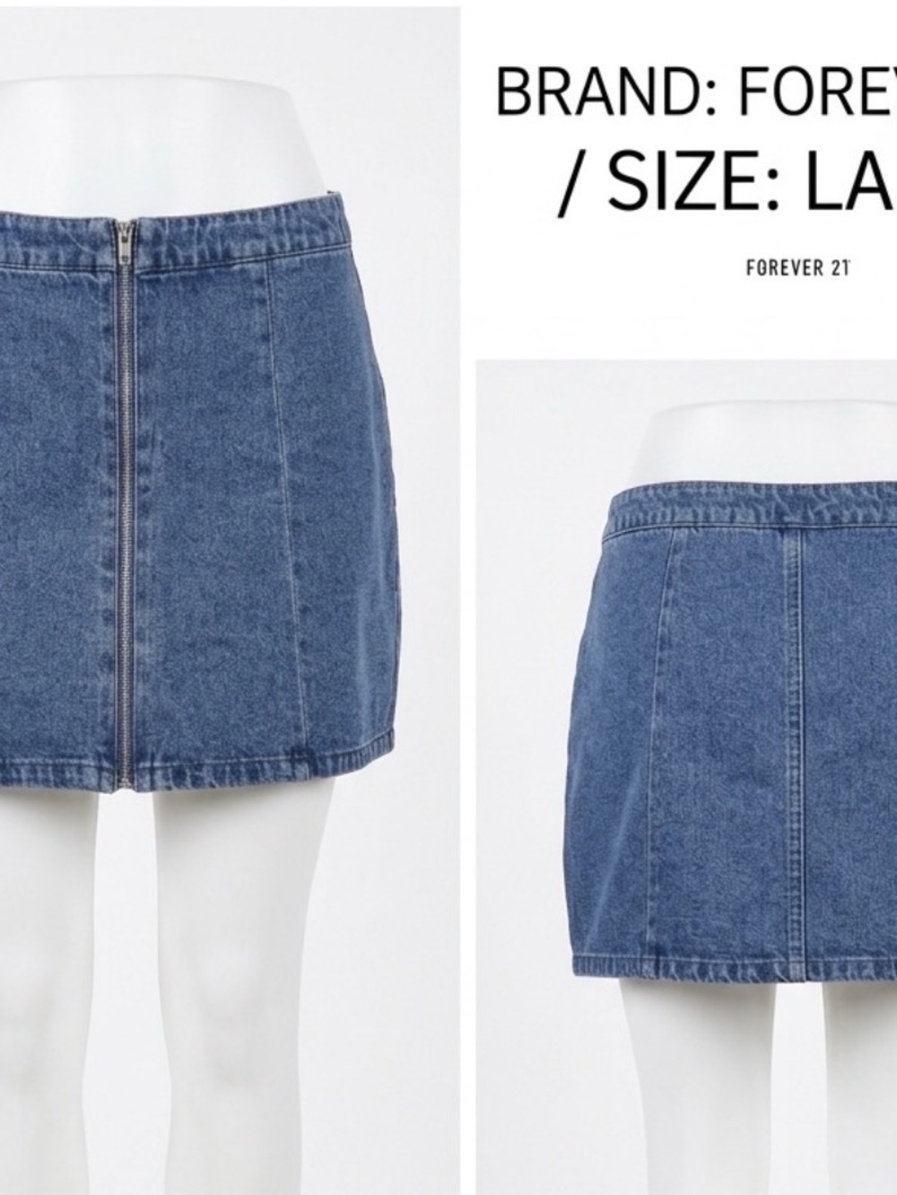 Forever 21 Denim Mini Skirt in Blue Size Large NWT
